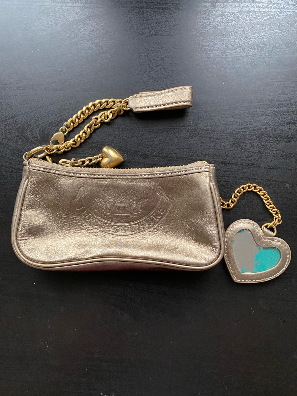 Vintage Y2K Juicy Couture Bronze Gold mini Wristlet bag - Picture 2 of 7